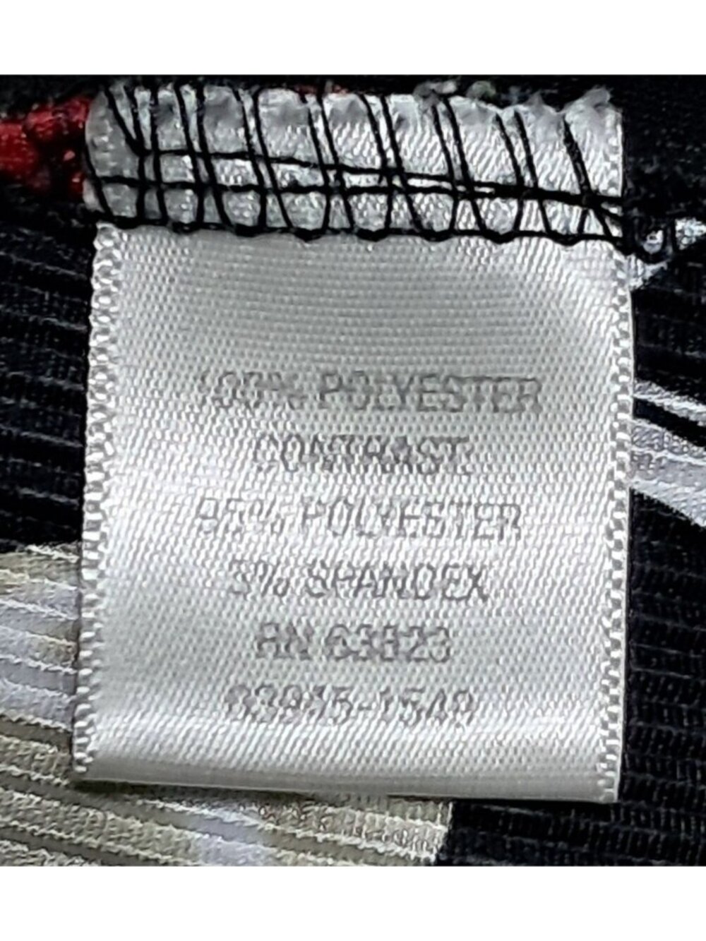 Y2K Christopher & Banks Womens Medium Circle Print Top Black Red Stretch Going O - Picture 8 of 8
